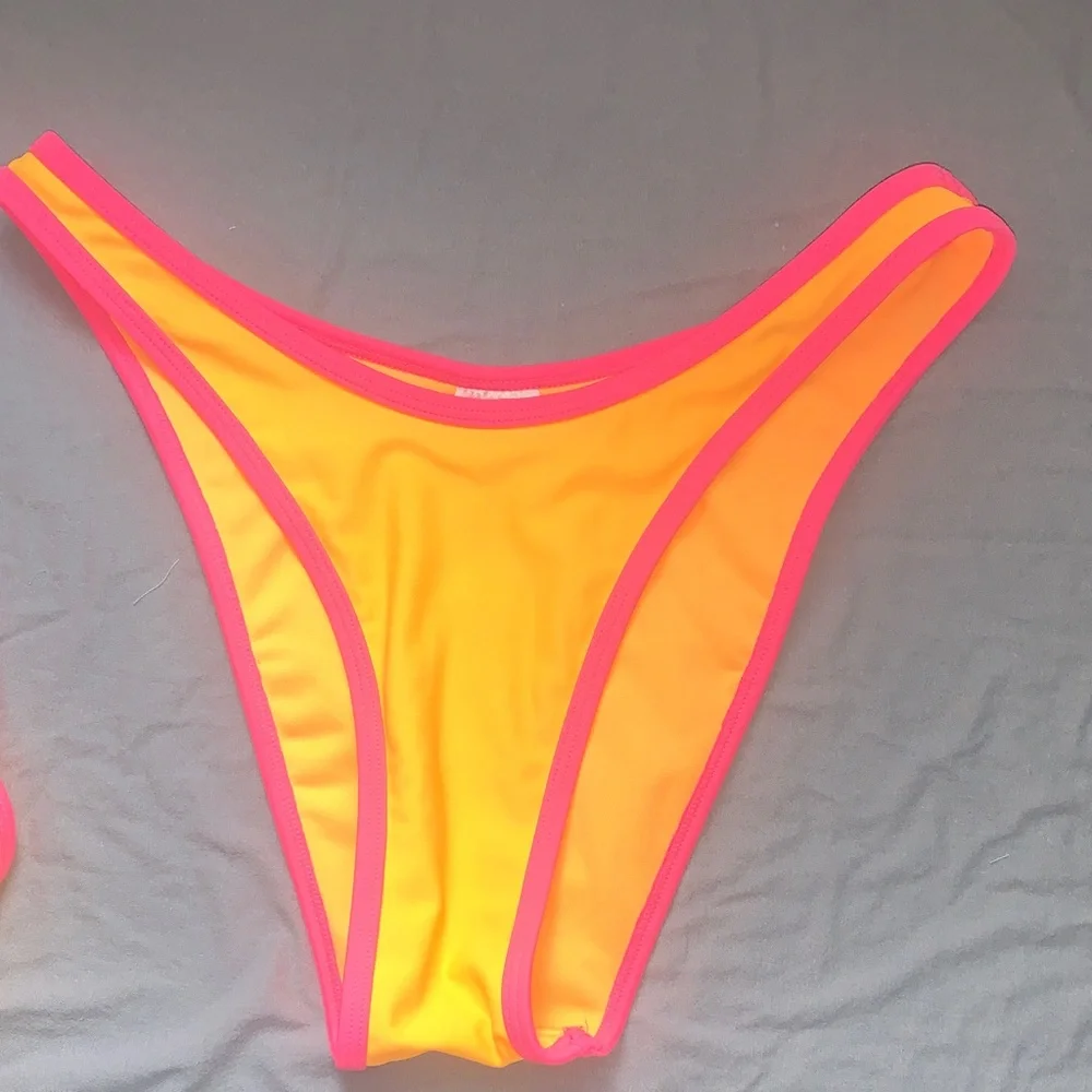 wild fable Neon Yellow Bikini with Hot Pink Trim